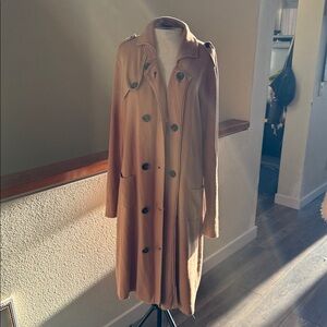 CAbi tan Knit Sweater duster trench coat size large
